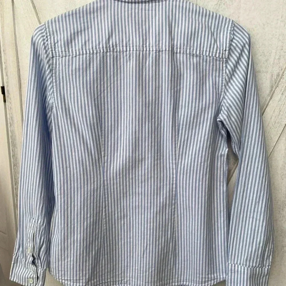 Vineyard Vines Stripe Button Down Shirt Women’s 0 Blue And White